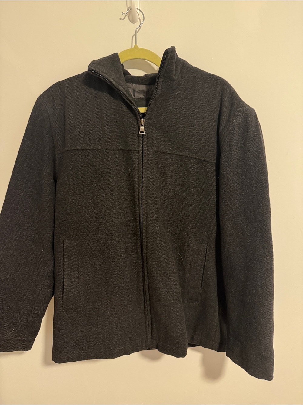 Marc New York Dark Charcoal Zip-Up Pea Coat